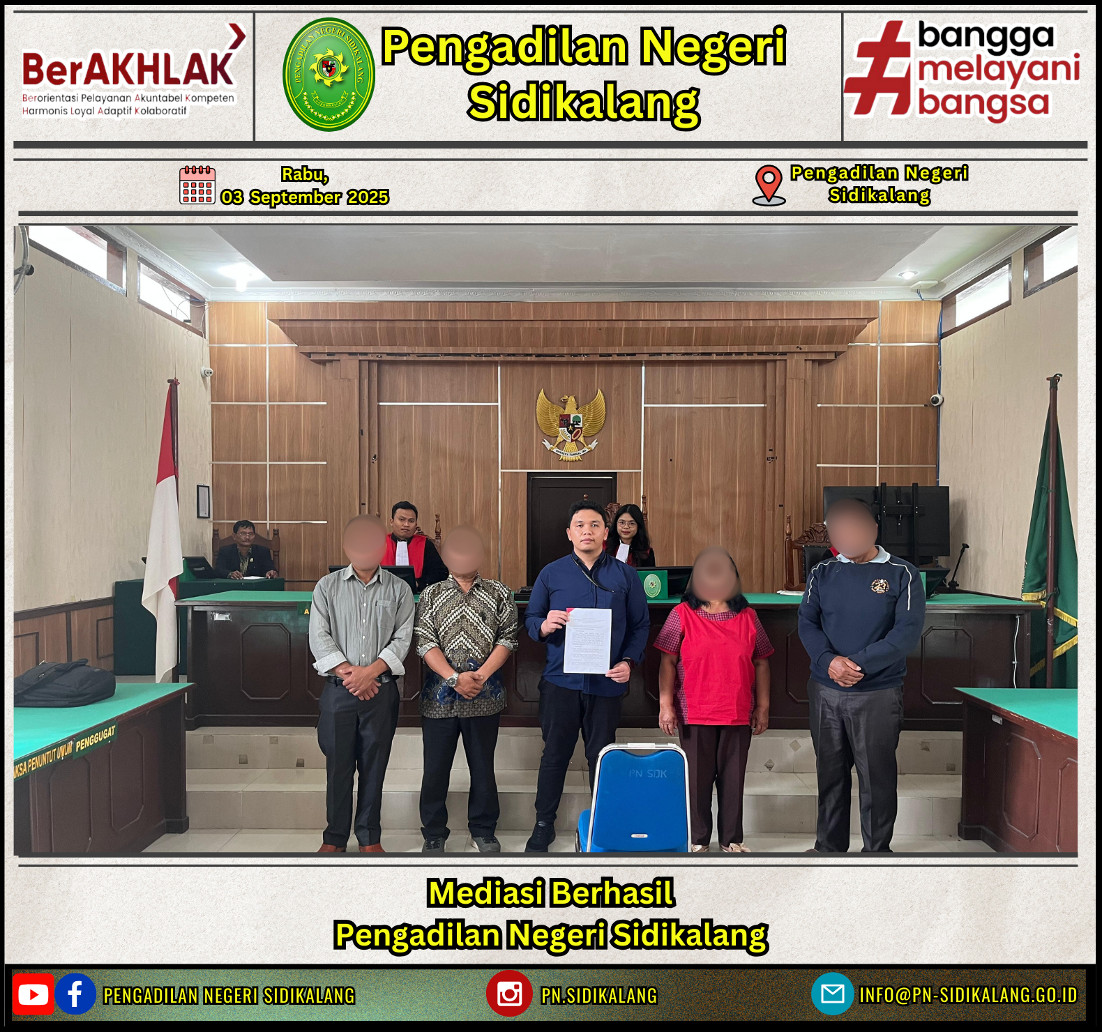 PN Sidikalang Berhasil Damaiakan Perkara Wanprestasi Melalui Mediasi